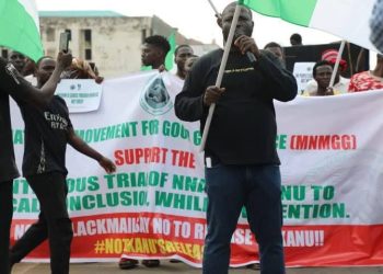 VIDEO: Pro-Government Group Stages Protest in Abuja, Opposes Release of Nnamdi Kanu