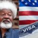 BREAKING: U.S. Embassy Defends Wole Soyinka’s Visa Revocation, Says Visa Is a Privilege, Not a Right