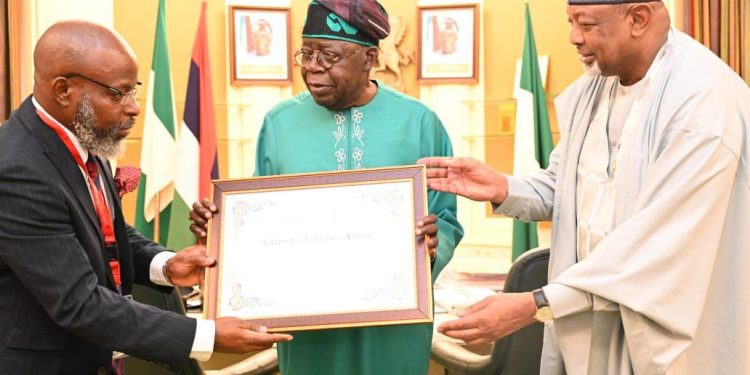 President Tinubu Honours Prof. Ademola Adenle, Winner of Global M.S. Swaminathan Award for Food and Peace
