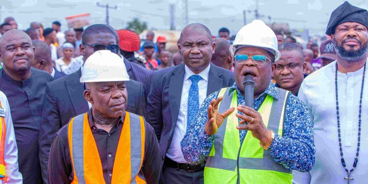 Gov. Otti and Works Minister Umahi Inspect Enugu-Port Harcourt Road, Push for Faster Completion and Stronger FG-Abia Partnership