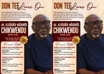 Chikwendu Family and A. O. Chikwendu Foundation Announce the Passing of Mr. Azubuike Mbanasor Chikwendu (DSAT)