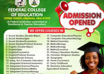 Federal College of Education Ofeme-Ohuhu Opens NCE Admission for 2025/2026 Academic Session
