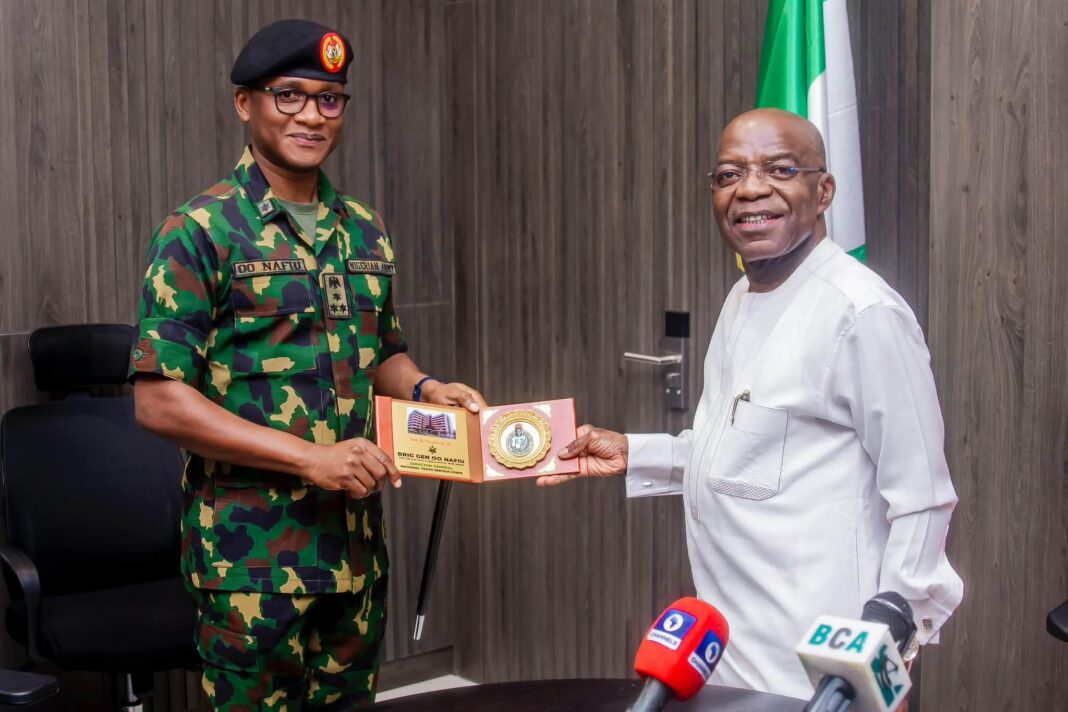 NYSC DG Brigadier General Olakunle Oluseye Nafiu, Abia State Governor, Dr. Alex Otti