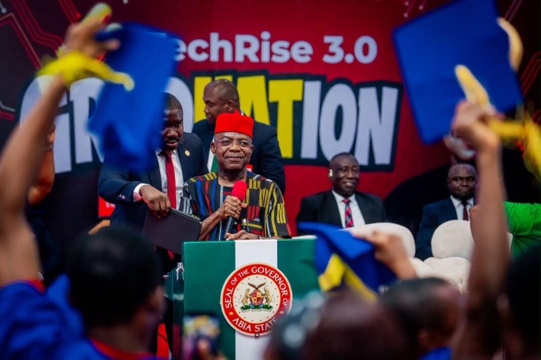 Gov. Otti Grants Automatic Jobs to 19 TechRise Graduands, Gives N100,000 to 850 Youths